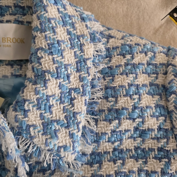 Ramy Brook Maleah Houndstooth Tweed Jacket NWT Womens S Blue Preppy City Chic - Picture 13 of 15